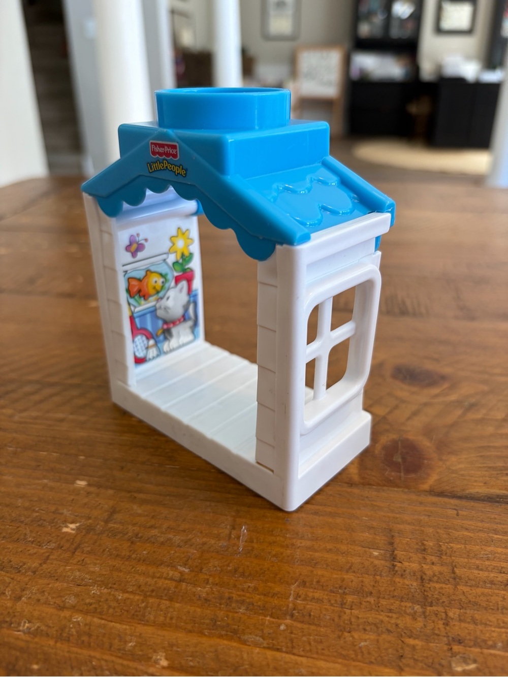 Fisher Price Little People Pet Shop Piece W/ Cat Fish Bowl Window as is